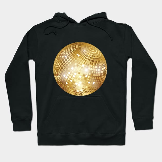 Disco Ball / Mirror Ball / Glitter Ball (Gold) Hoodie by MrFaulbaum